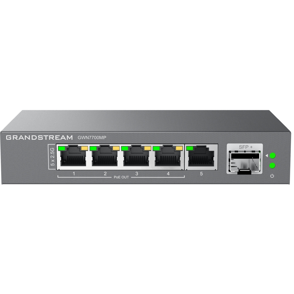 Grandstream GWN7700MP Multi-Gig Switch 5x2.5GigE (4xPoE) 1xSFP+