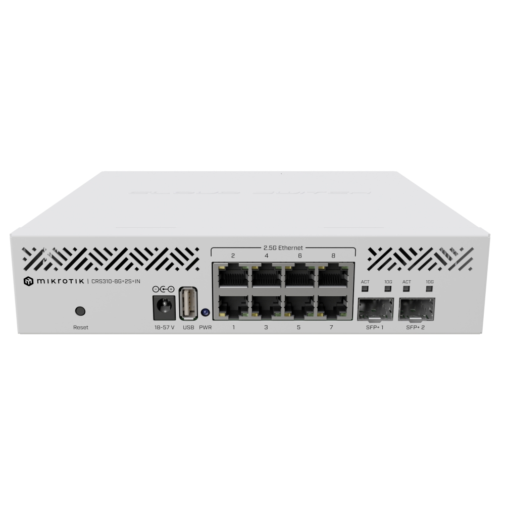 MikroTik CRS310-8G+2S+IN Cloud Router Switch 800MHz 8x2.5Gb 2xSFP+