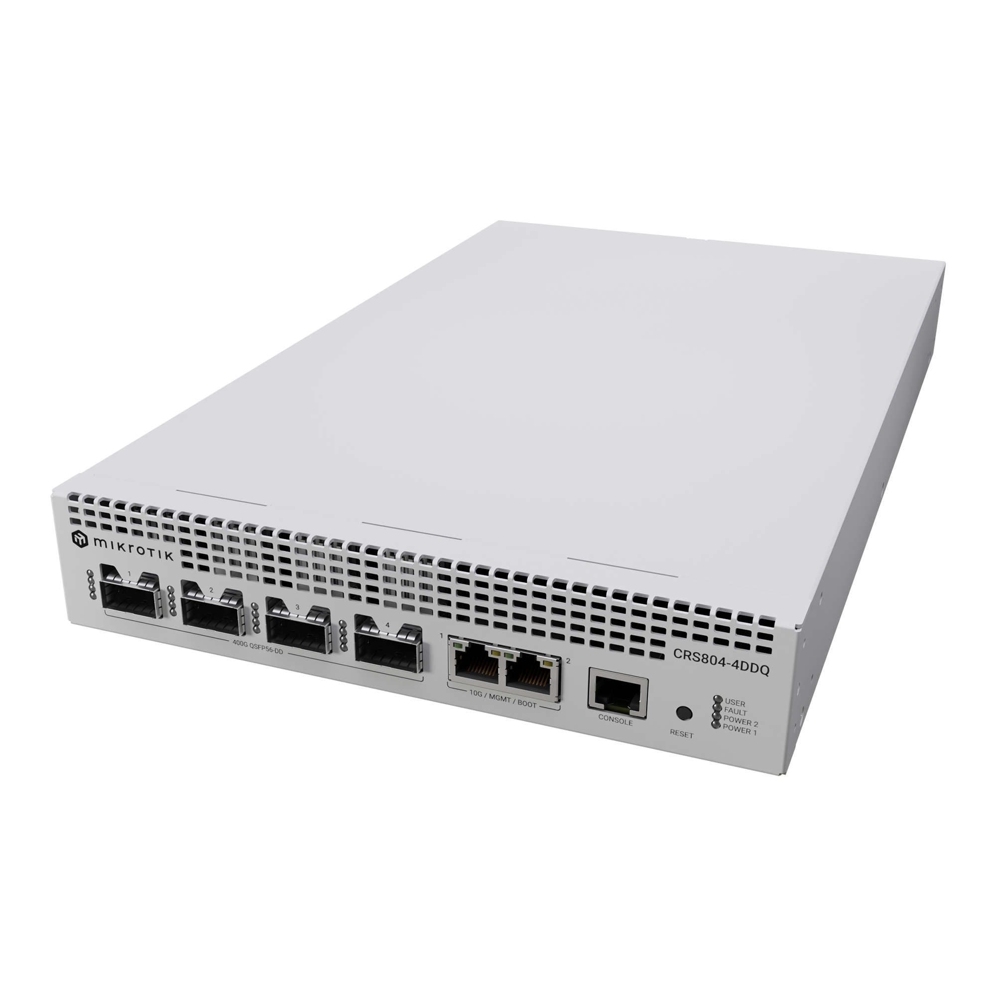 MikroTik CRS804-4DDQ-hRM Cloud Router Switch 2000MHz 512MB 2x1G/10G 4xQSFP-DD